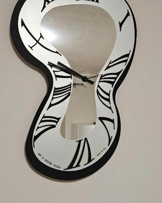 Orologio da parete design stile Dalì con specchio