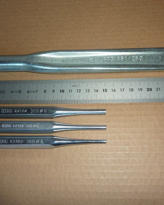 Set USAG scalpello nervato 351 + 3 punzoni 366
