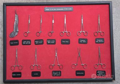 Quadro vintage tecnica strumenti chirurgici