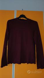 Maglia a maniche lunghe color prugna