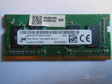 RAM 4GB DDR4 per notebook