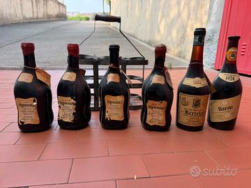 Lotto Vintage 6 Bottiglie di Vino D'Epoca
