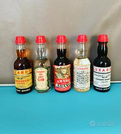 5 mini mignon liquori vintage Luxardo gin brandy