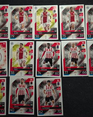 Lotto 12 Carte Match Attax 2022/23 - Ajax e PSV 