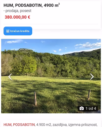 Terreno edificabile Brda