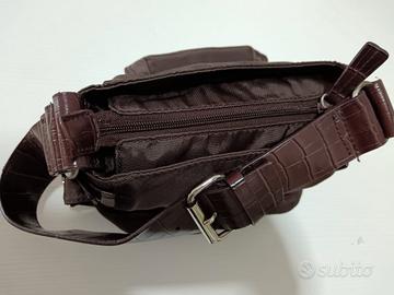 borsa tracolla tessuto stile Kipling donna marrone