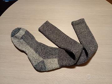 Calza lunga grigia bicolore di lana