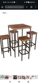 Tavolo alto con 4 sgabelli stile industriale