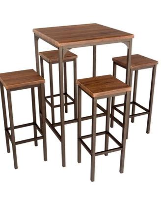 Tavolo alto con 4 sgabelli stile industriale