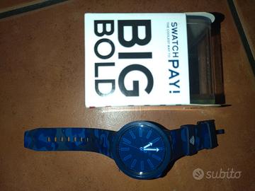 Orologio Swatch BIG BOLD SwatchPAY blu camouflage
