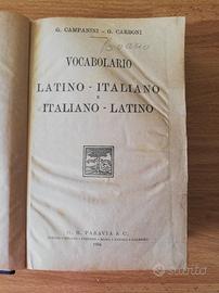 Vocabolario latino italiano anno 1934 Paravia 