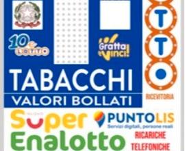 Tabacchino lotto 10&lotto gratta vinci self 24 ecc