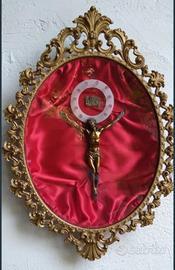 Quadro teca capoletto  Crocifisso vintage anni '50