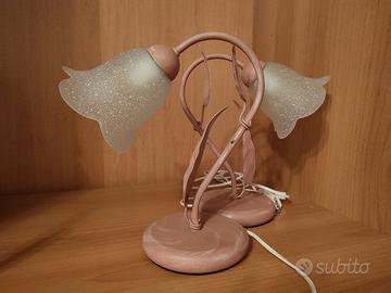 Set lampadario + 2 abat-jour floreali