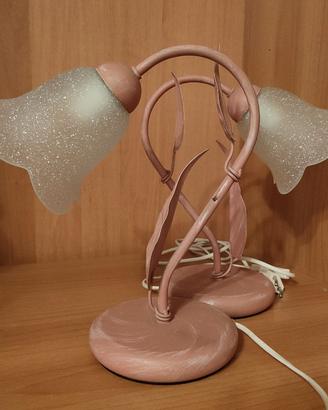 Set lampadario + 2 abat-jour floreali