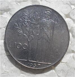 Moneta 100 lire repubblica italiana 1957 / 9m