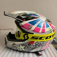 Casco moto cross agv e maschera scott