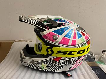 Casco moto cross agv e maschera scott