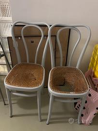 2 sedie thonet celeste chiaro - da ristrutturare