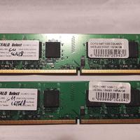Coppia RAM 2GB (2x1GB) DDR2 667MHz PC2-5300 Buffal