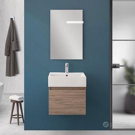 MOBILE BAGNO SOSPESO 1 ANTA QUERCIA CON SPECCHIO