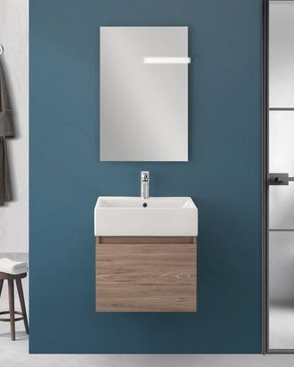 MOBILE BAGNO SOSPESO 1 ANTA QUERCIA CON SPECCHIO