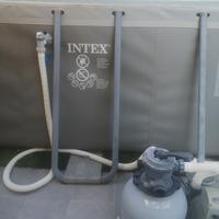piscina intex 7,66x3,80x1,20 + pompa a sabbia