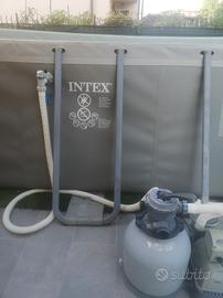 piscina intex 7,66x3,80x1,20 + pompa a sabbia