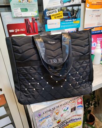 Borsa Nera Renato Balestra Trapuntata con Strass