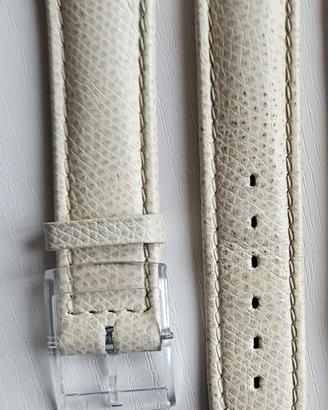cinturino in vera pelle bianco per Swatch