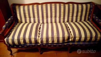 Divano in stile Liberty a 3 posti con due poltrone