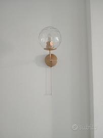 Coppia di lampade a parete in vetro