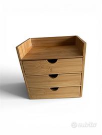 organizer in legno da scrivania porta oggetti