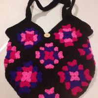 Borsa tote bag granny square fatta a mano