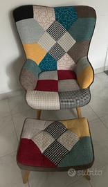 Poltrona con poggiapiedi