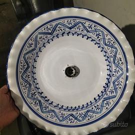 lampadario artigianale in terracotta smaltata