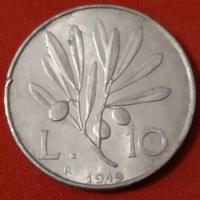 Moneta 10 Lire 1949/Ulivo Pegaso/Repubblica Italia