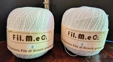 2 Gomitoli da 100 gr. filo di scozia N°8 uncinetto