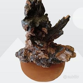 Scultura astratta in legno trattato