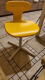 2 sedie uguali, gialle per scrivania bimbi!
