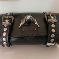 borsello per moto custom, cuoio