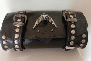 borsello per moto custom, cuoio