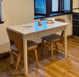 Tavolo 4 posti con piano effetto marmo