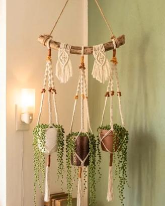 Fioriera appesa sospesa corda macramè Boho rustico