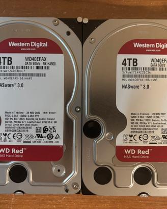 2 Hard Disk 4TB WD Red WD40EFAX - Anche singoli
