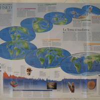 Poster Mappa Pianeta Fisico, National Georaphic