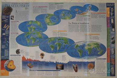 Poster Mappa Pianeta Fisico, National Georaphic