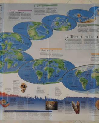 Poster Mappa Pianeta Fisico, National Georaphic