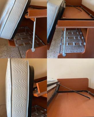 letto a castello con rete a ribalta