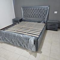 LETTO MATRIMONIALE CON CONTENITORE IN VELLUTO